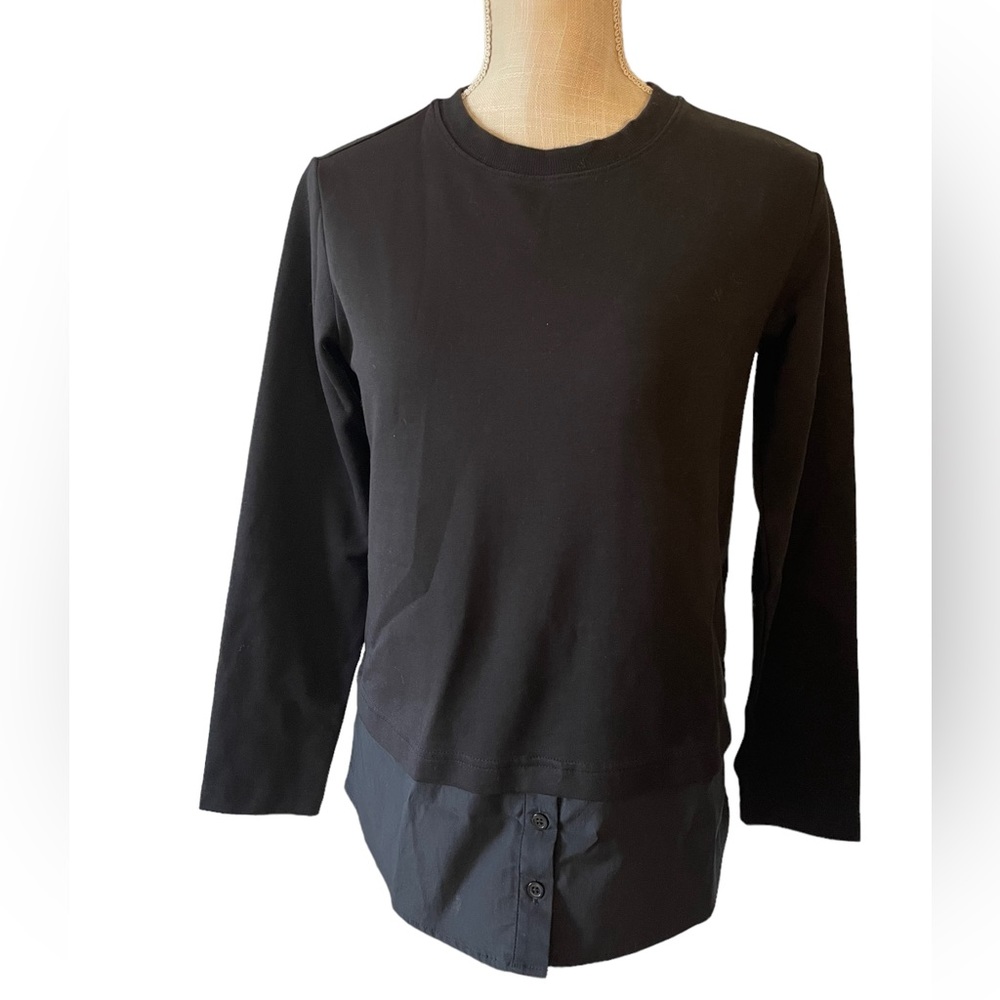 ATHLETA Gallery Top 2.0 Black XXS Active CYA Shirt Hybrid‎ Work Top